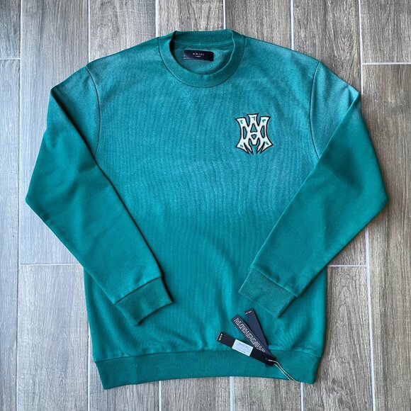Amiri Men Green Color Crewneck Sweaters - Picture 1 of 7
